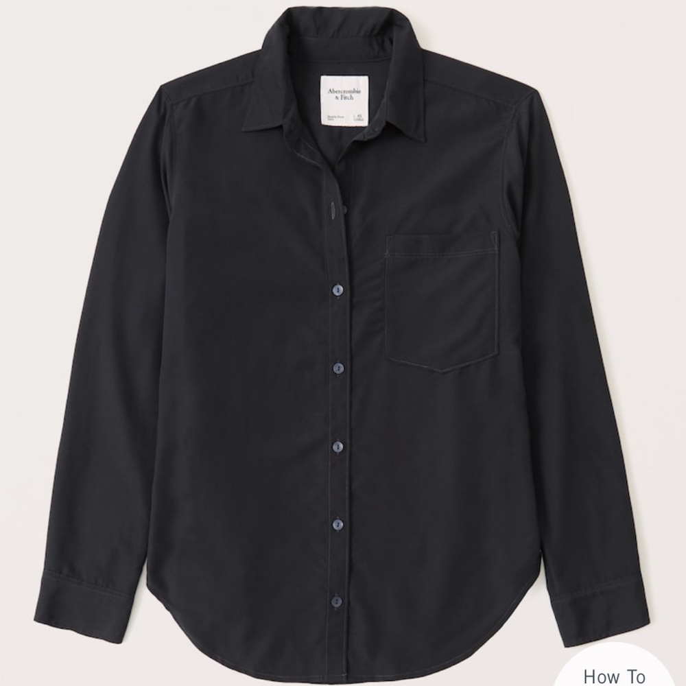New! Abercrombie & Fitch Long-Sleeve Drapey Button-up Shirt